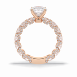 Round Pave Lab Grown Diamond Engagement Ring