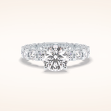 2.05 CT Round Shaped Pave Moissanite Engagement Ring