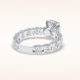 2.05 CT Round Shaped Pave Moissanite Engagement Ring