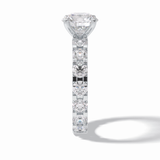 Round Pave Lab Grown Diamond Engagement Ring