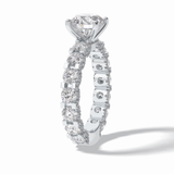 Round Pave Lab Grown Diamond Engagement Ring