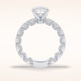 2.05 CT Round Shaped Pave Moissanite Engagement Ring