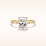 3 CT Radiant Shaped Pave Moissanite Engagement Ring