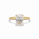 Radiant Hidden Halo & Pave Lab Grown Diamond Engagement Ring