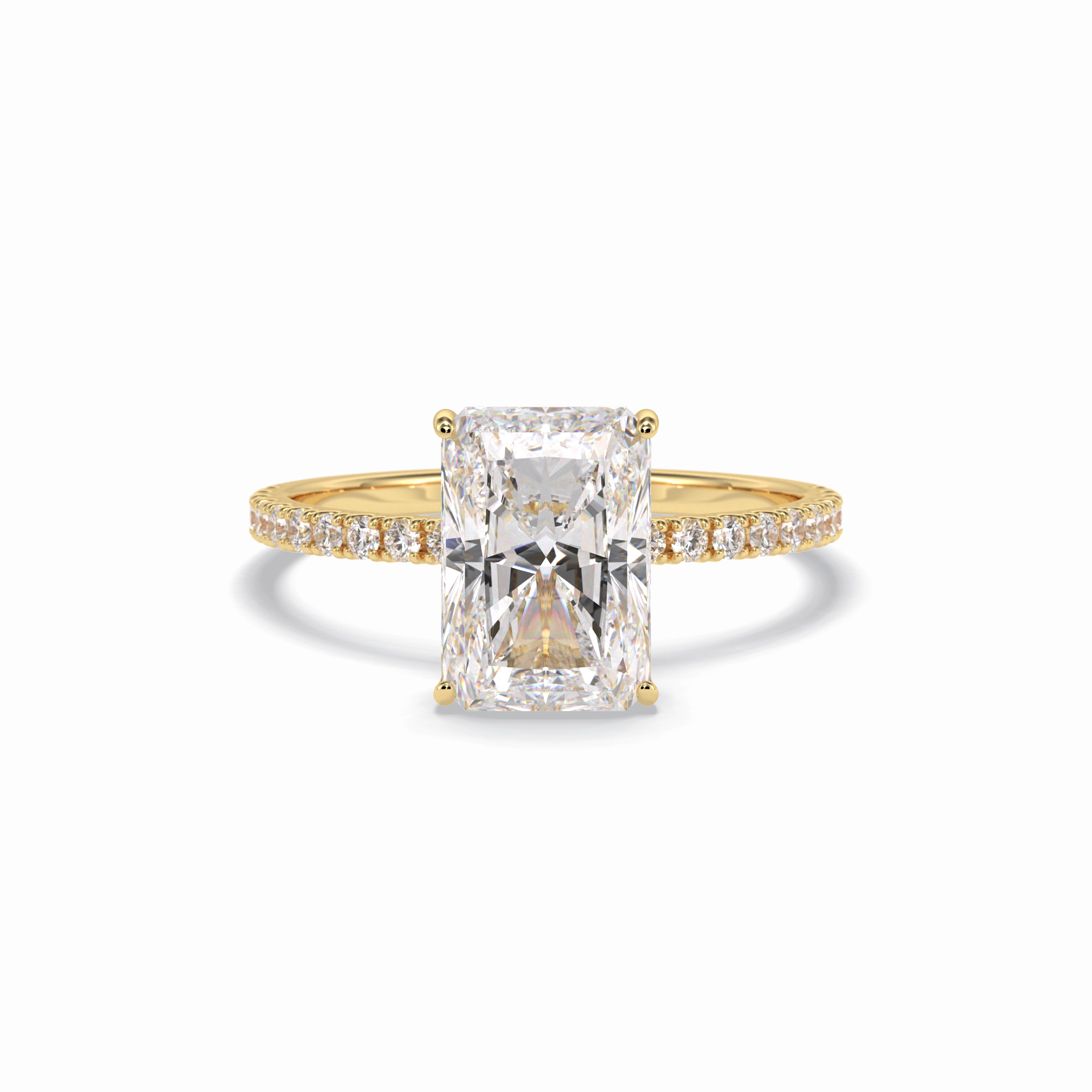 Radiant Hidden Halo & Pave Lab Grown Diamond Engagement Ring