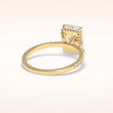 3 CT Radiant Shaped Pave Moissanite Engagement Ring