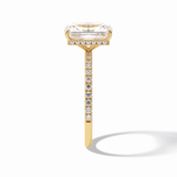 Radiant Hidden Halo & Pave Lab Grown Diamond Engagement Ring