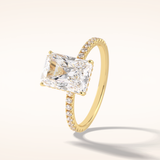 3 CT Radiant Shaped Pave Moissanite Engagement Ring
