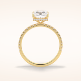 3 CT Radiant Shaped Pave Moissanite Engagement Ring