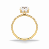 Radiant Hidden Halo & Pave Lab Grown Diamond Engagement Ring