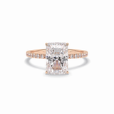 Radiant Hidden Halo & Pave Lab Grown Diamond Engagement Ring