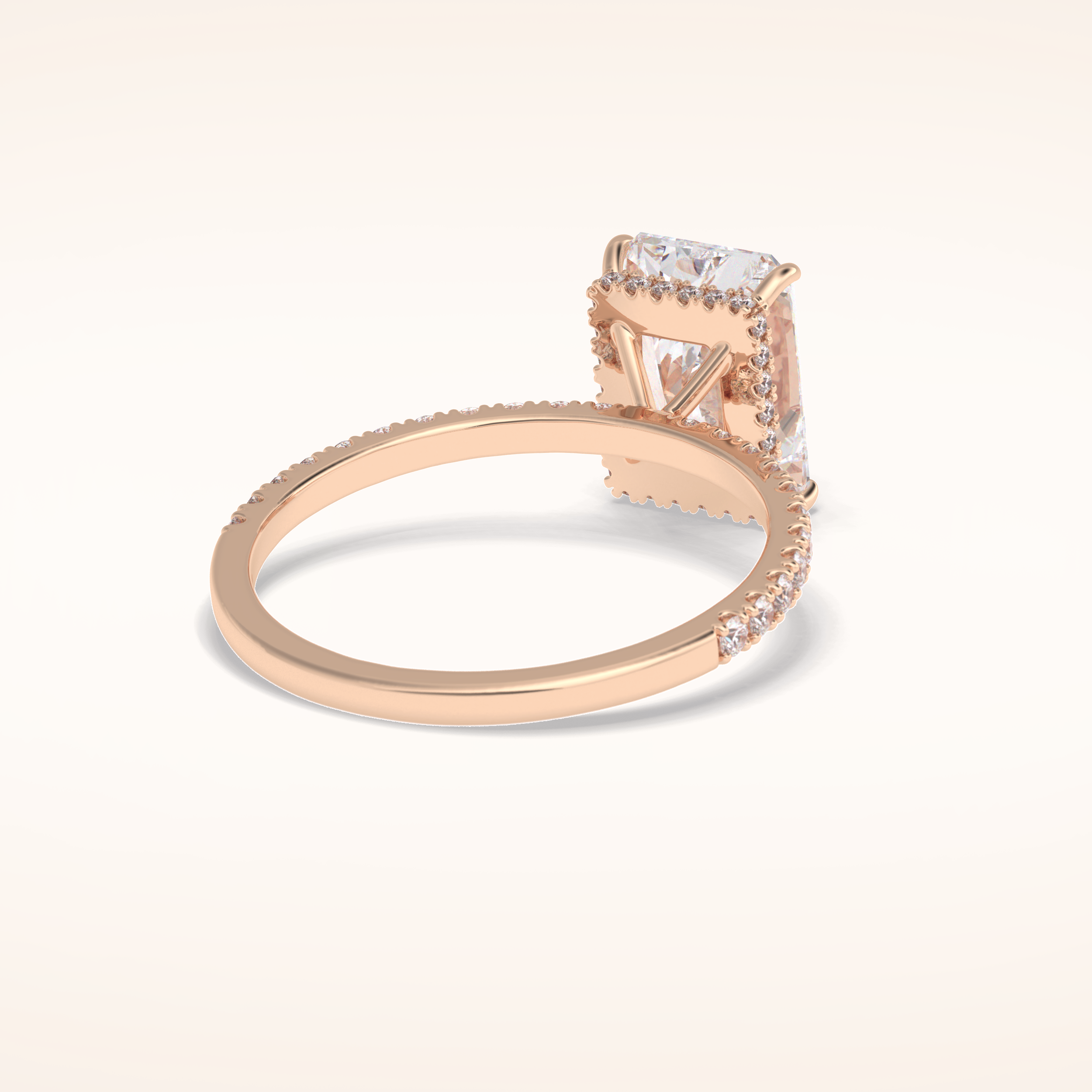 3 CT Radiant Shaped Pave Moissanite Engagement Ring