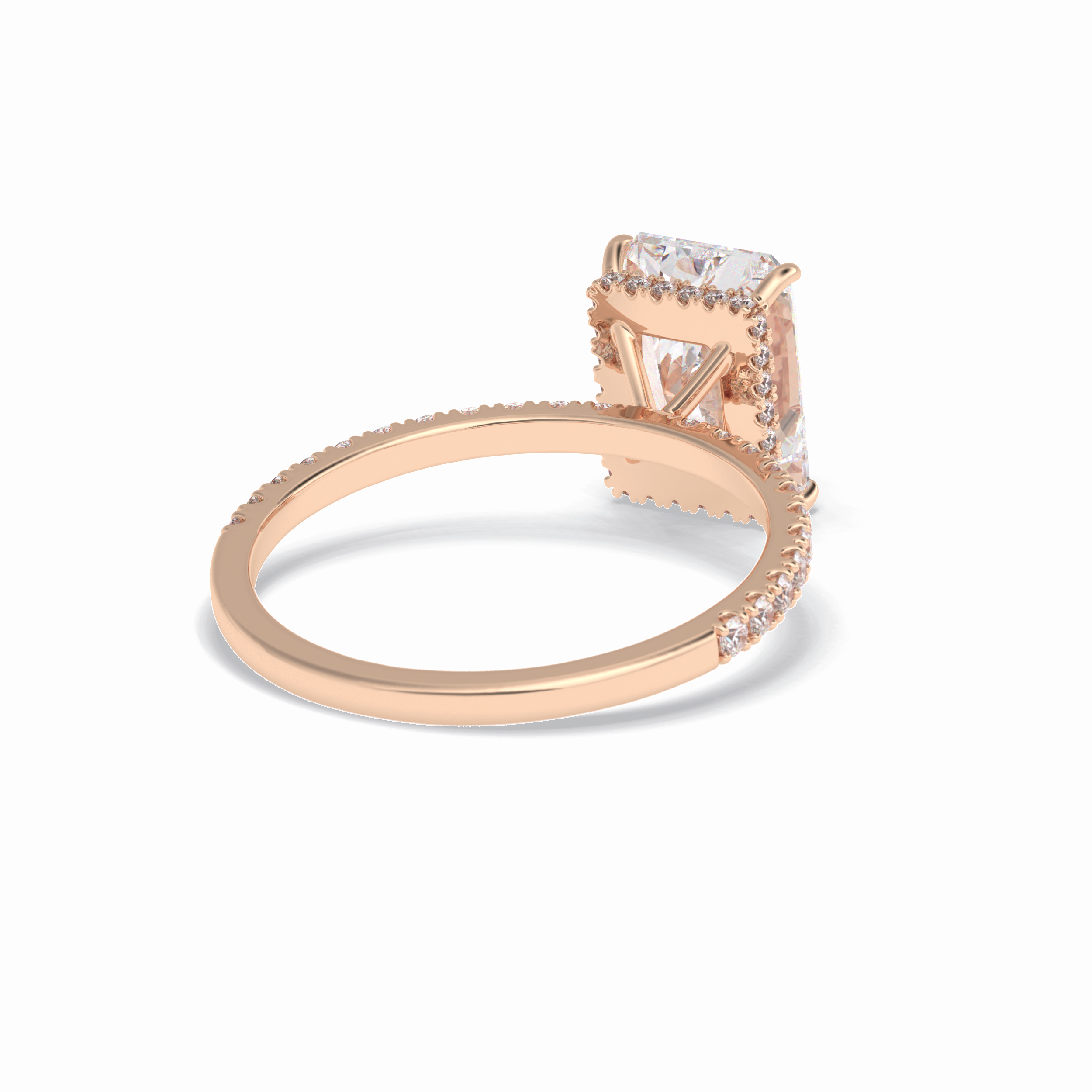 Radiant Hidden Halo & Pave Lab Grown Diamond Engagement Ring