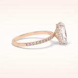 3 CT Radiant Shaped Pave Moissanite Engagement Ring