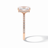 Radiant Hidden Halo & Pave Lab Grown Diamond Engagement Ring