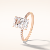 3 CT Radiant Shaped Pave Moissanite Engagement Ring