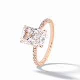 Radiant Hidden Halo & Pave Lab Grown Diamond Engagement Ring