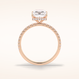 3 CT Radiant Shaped Pave Moissanite Engagement Ring