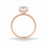 Radiant Hidden Halo & Pave Lab Grown Diamond Engagement Ring