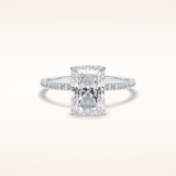 3 CT Radiant Shaped Pave Moissanite Engagement Ring