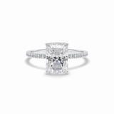 Radiant Hidden Halo & Pave Lab Grown Diamond Engagement Ring