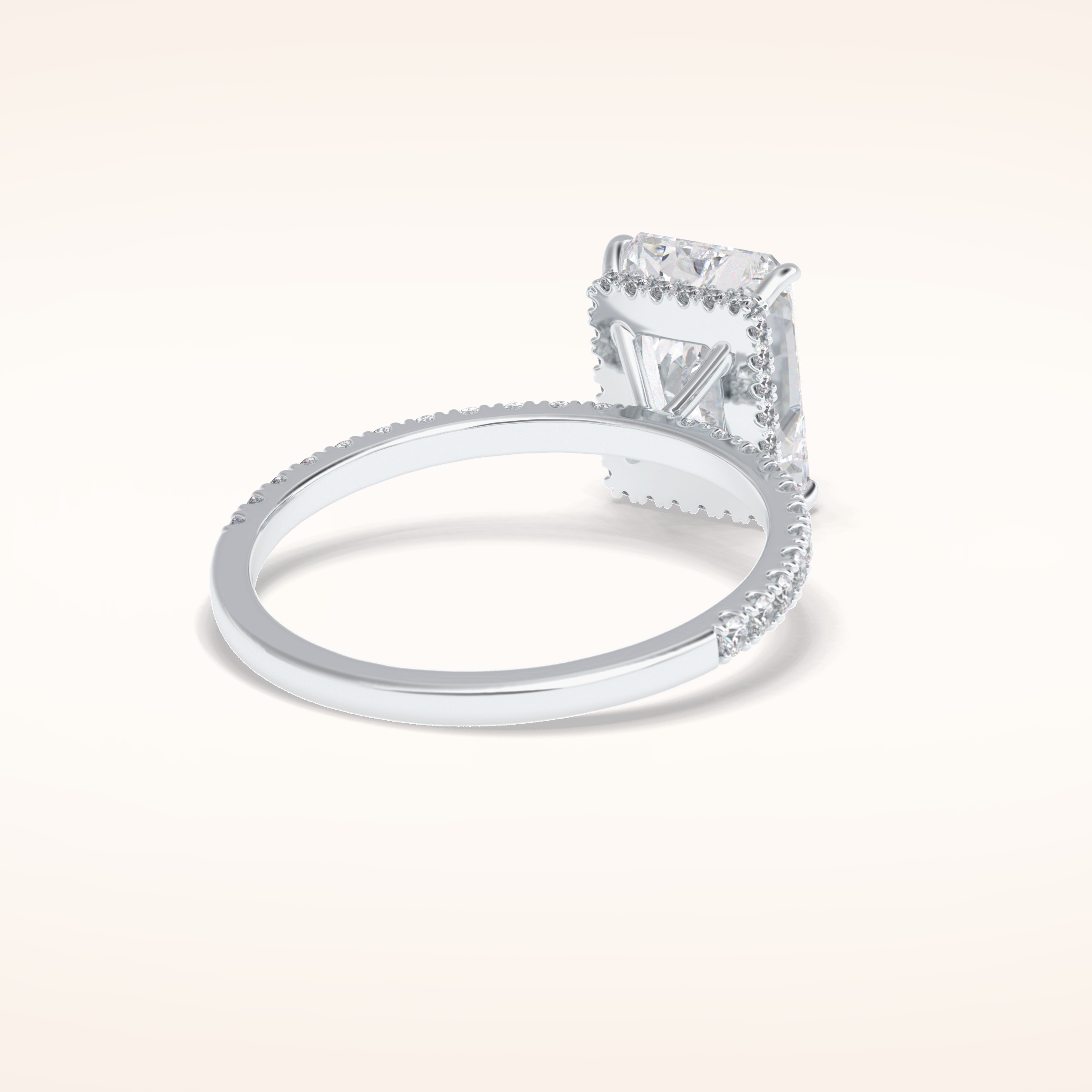 3 CT Radiant Shaped Pave Moissanite Engagement Ring