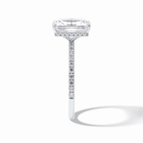 Radiant Hidden Halo & Pave Lab Grown Diamond Engagement Ring