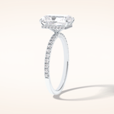 3 CT Radiant Shaped Pave Moissanite Engagement Ring