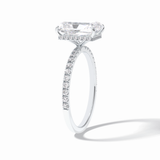 Radiant Hidden Halo & Pave Lab Grown Diamond Engagement Ring
