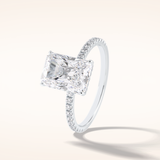 3 CT Radiant Shaped Pave Moissanite Engagement Ring