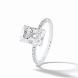 Radiant Hidden Halo & Pave Lab Grown Diamond Engagement Ring