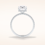 3 CT Radiant Shaped Pave Moissanite Engagement Ring