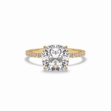 Cushion Pave Lab Grown Diamond Engagement Ring