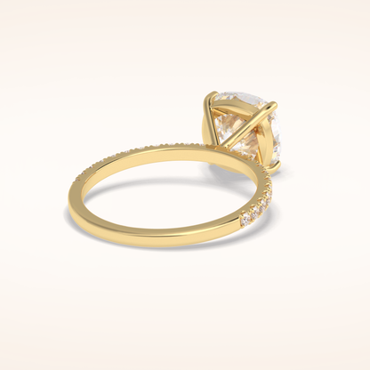 3.05 CT Cushion Shaped Pave Moissanite Engagement Ring