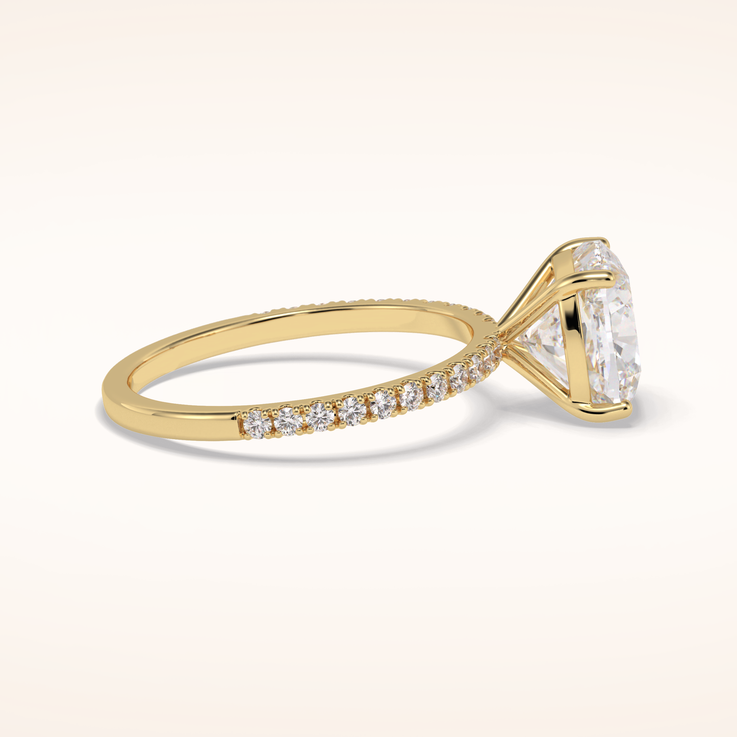 3.05 CT Cushion Shaped Pave Moissanite Engagement Ring