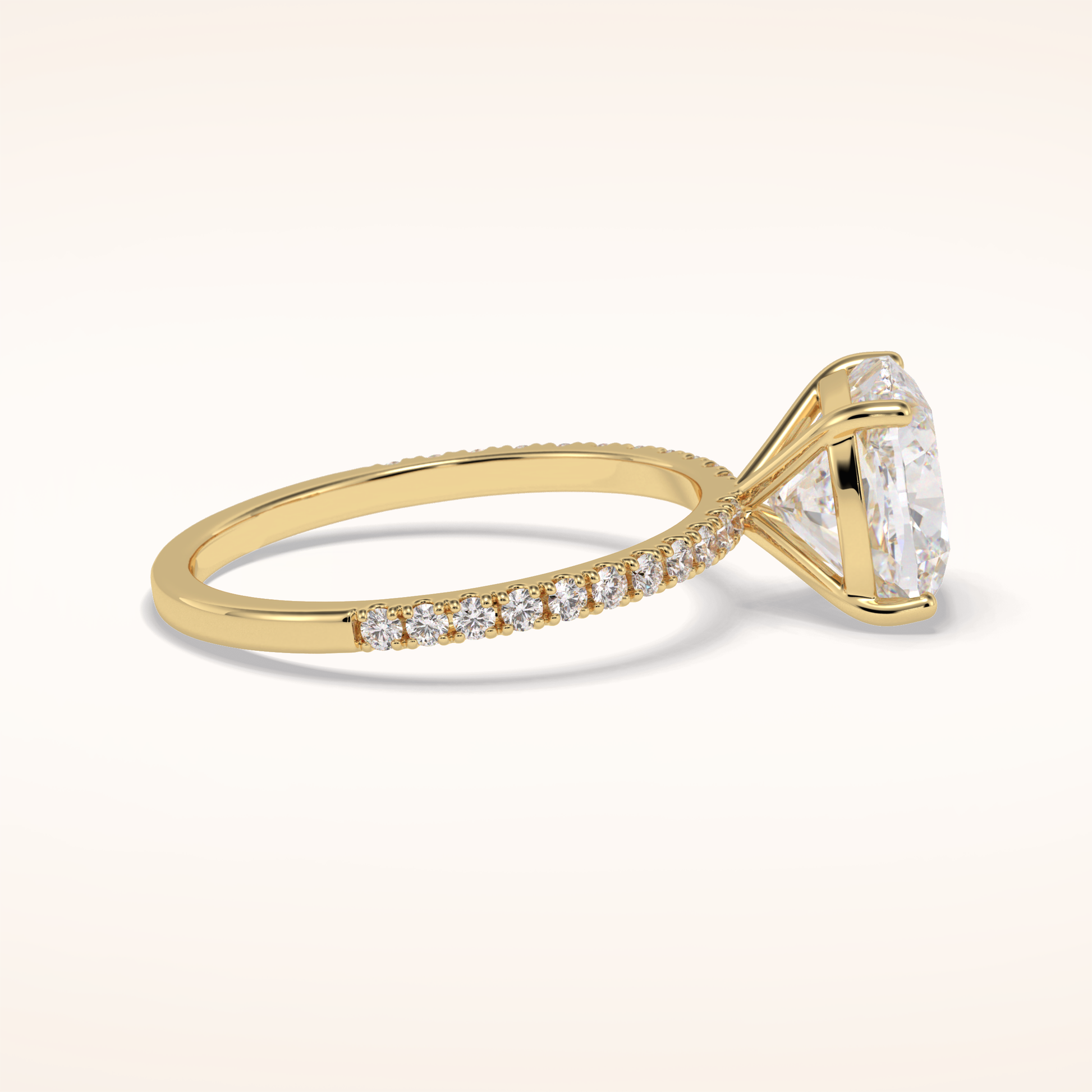 3.05 CT Cushion Shaped Pave Moissanite Engagement Ring