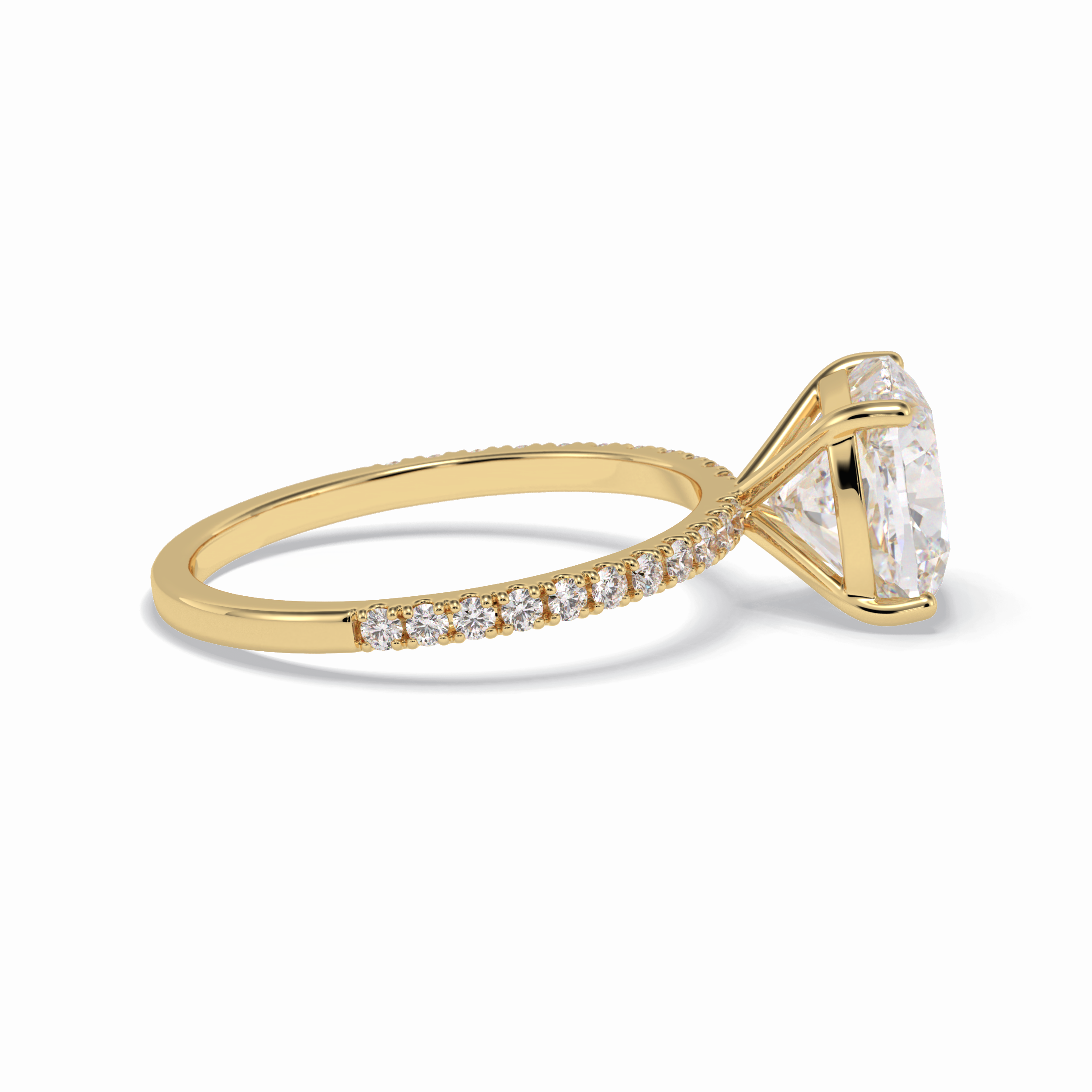 Cushion Pave Lab Grown Diamond Engagement Ring