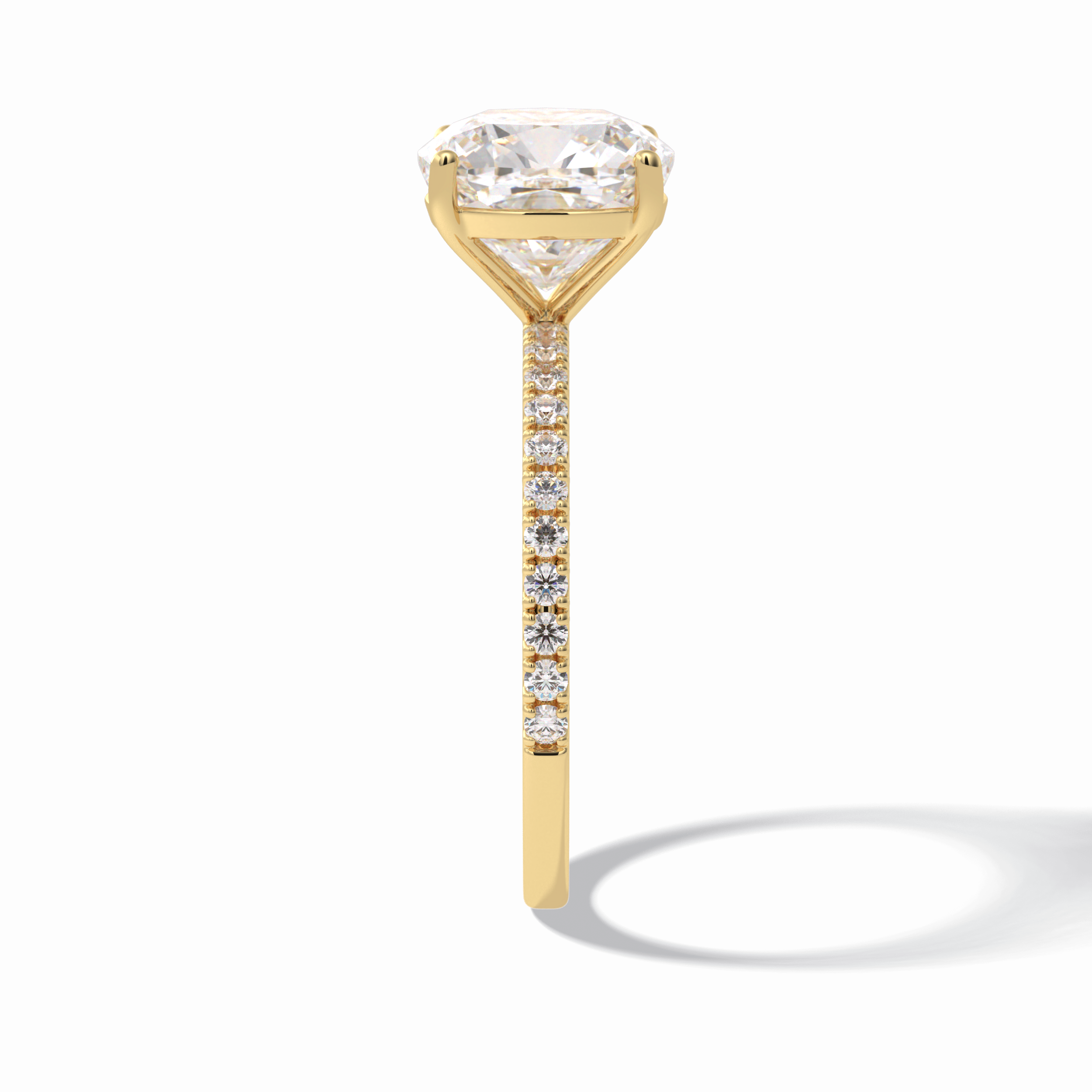Cushion Pave Lab Grown Diamond Engagement Ring