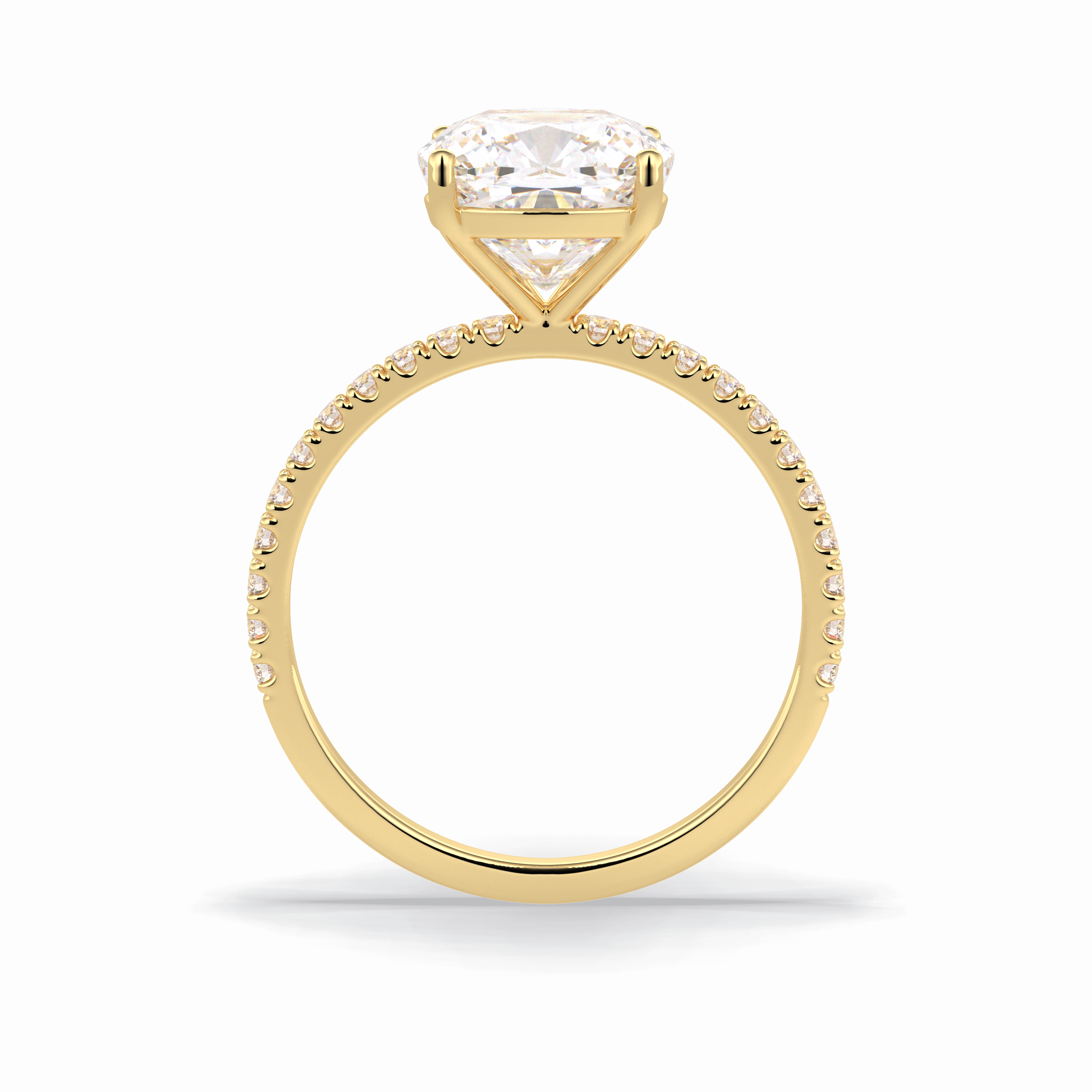 Cushion Pave Lab Grown Diamond Engagement Ring