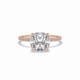 Cushion Pave Lab Grown Diamond Engagement Ring