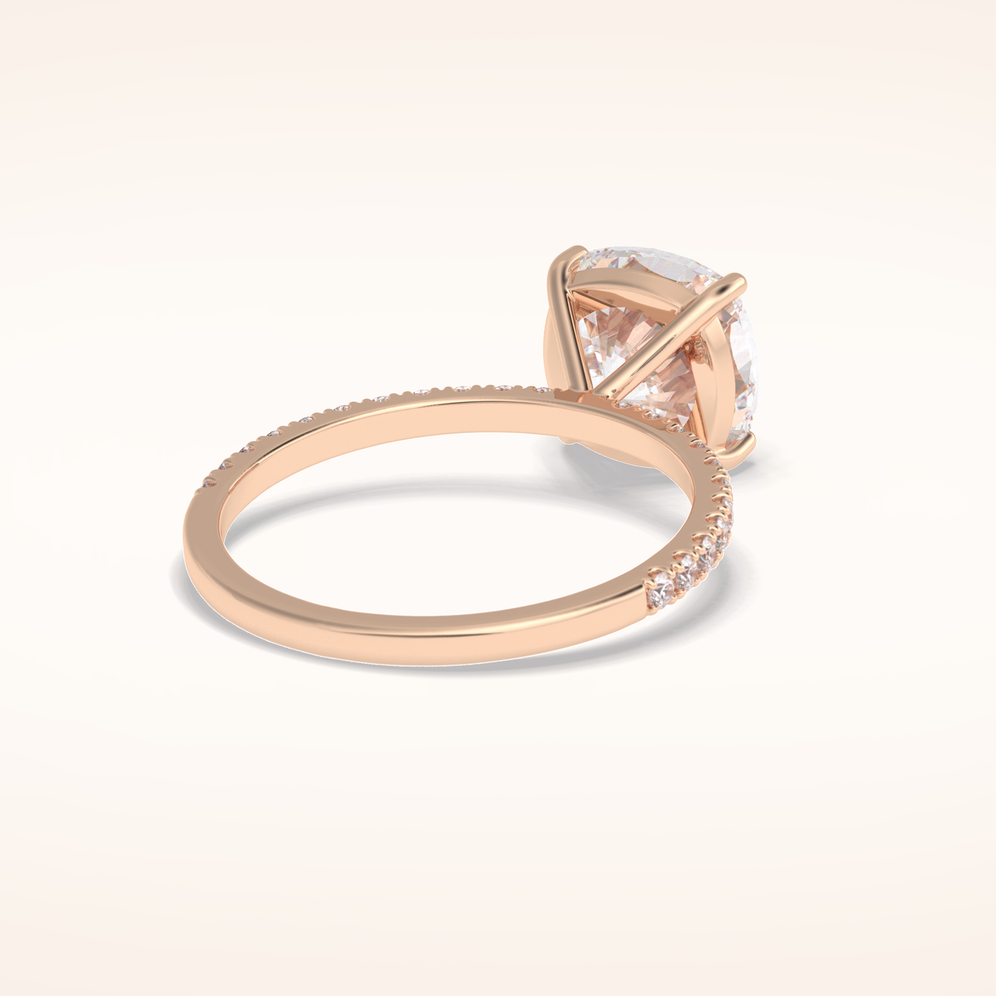 3.05 CT Cushion Shaped Pave Moissanite Engagement Ring