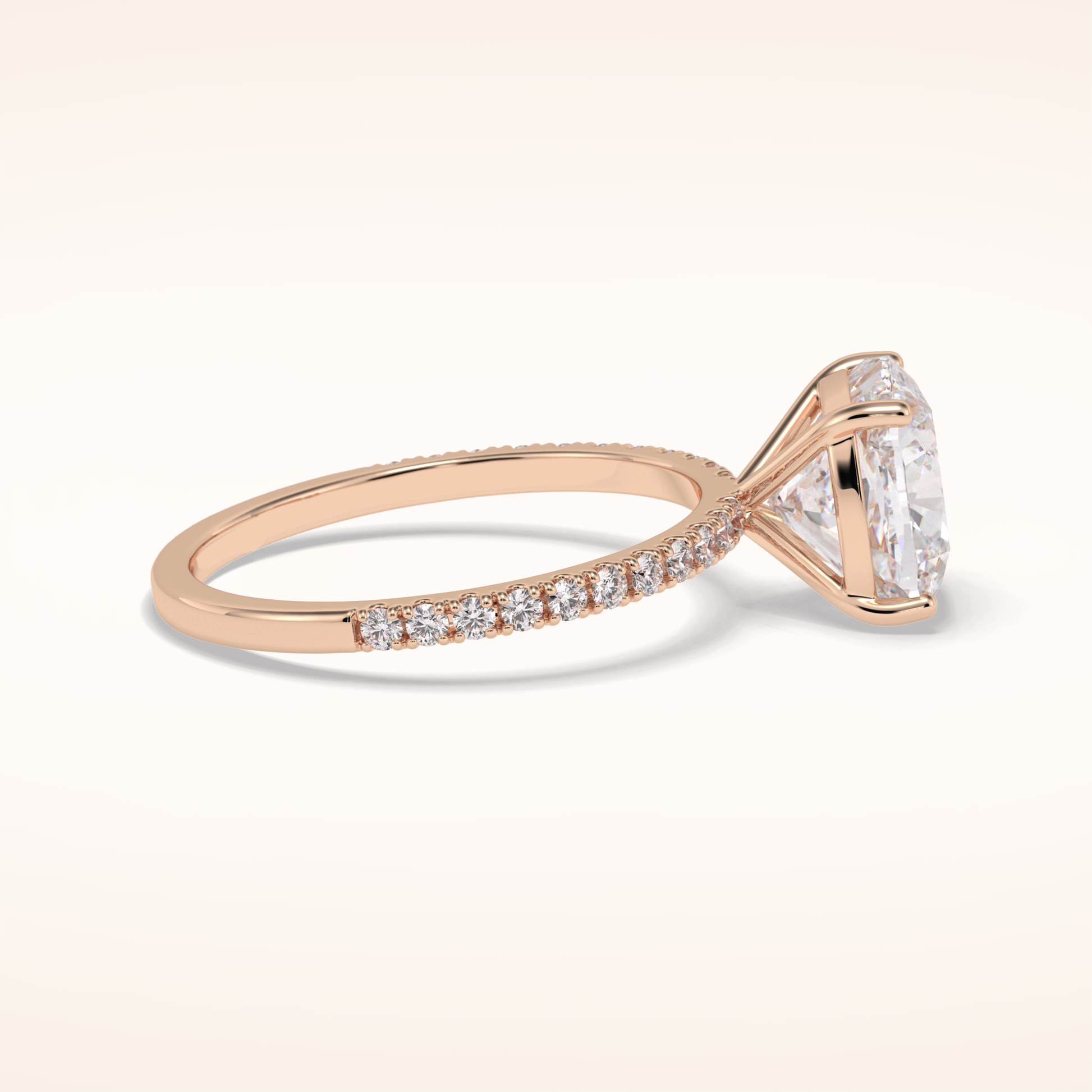 3.05 CT Cushion Shaped Pave Moissanite Engagement Ring