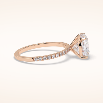 3.05 CT Cushion Shaped Pave Moissanite Engagement Ring