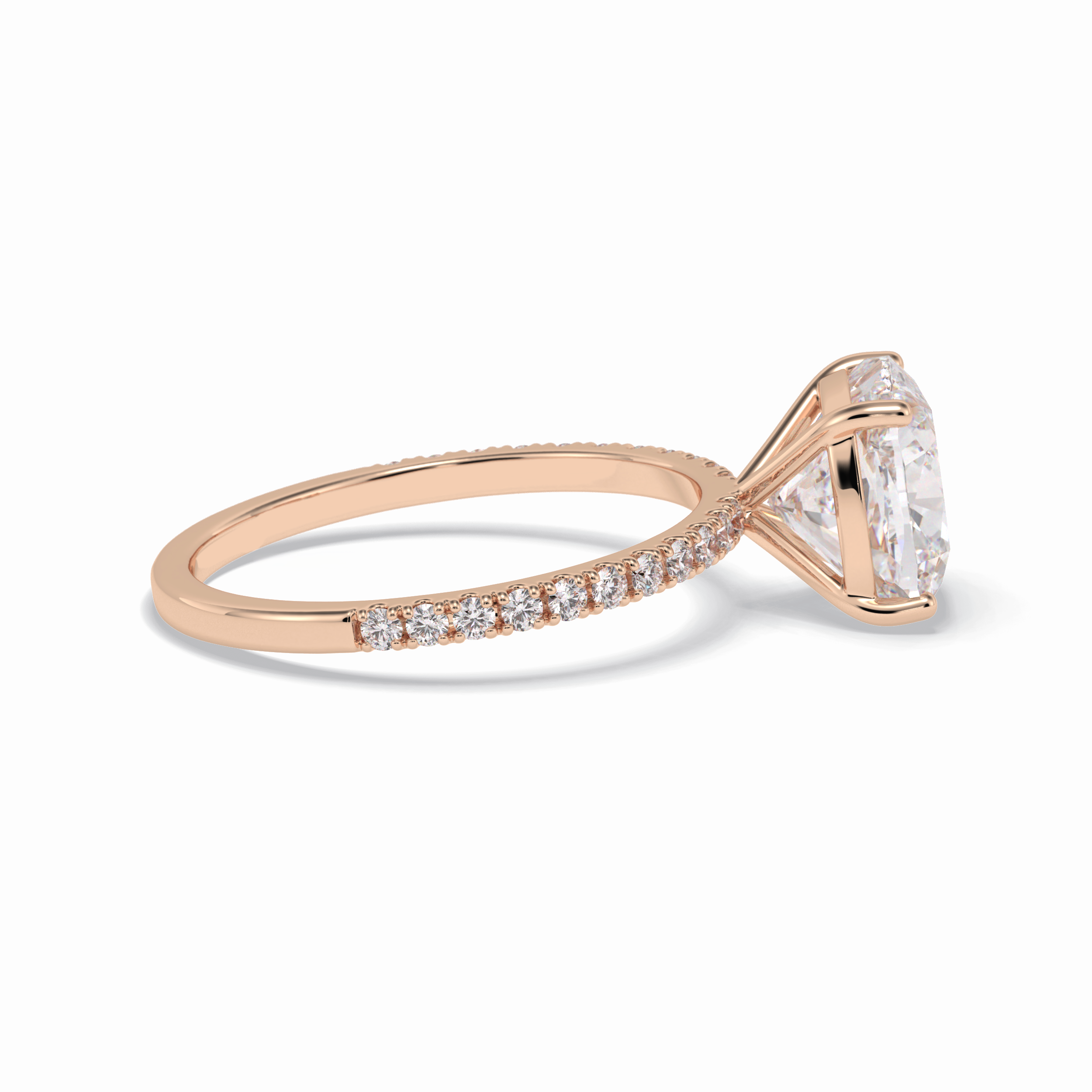 Cushion Pave Lab Grown Diamond Engagement Ring