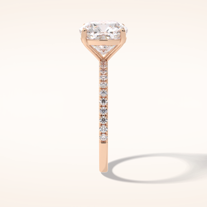 3.05 CT Cushion Shaped Pave Moissanite Engagement Ring