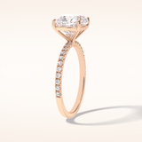 3.05 CT Cushion Shaped Pave Moissanite Engagement Ring