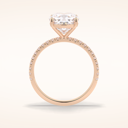 3.05 CT Cushion Shaped Pave Moissanite Engagement Ring