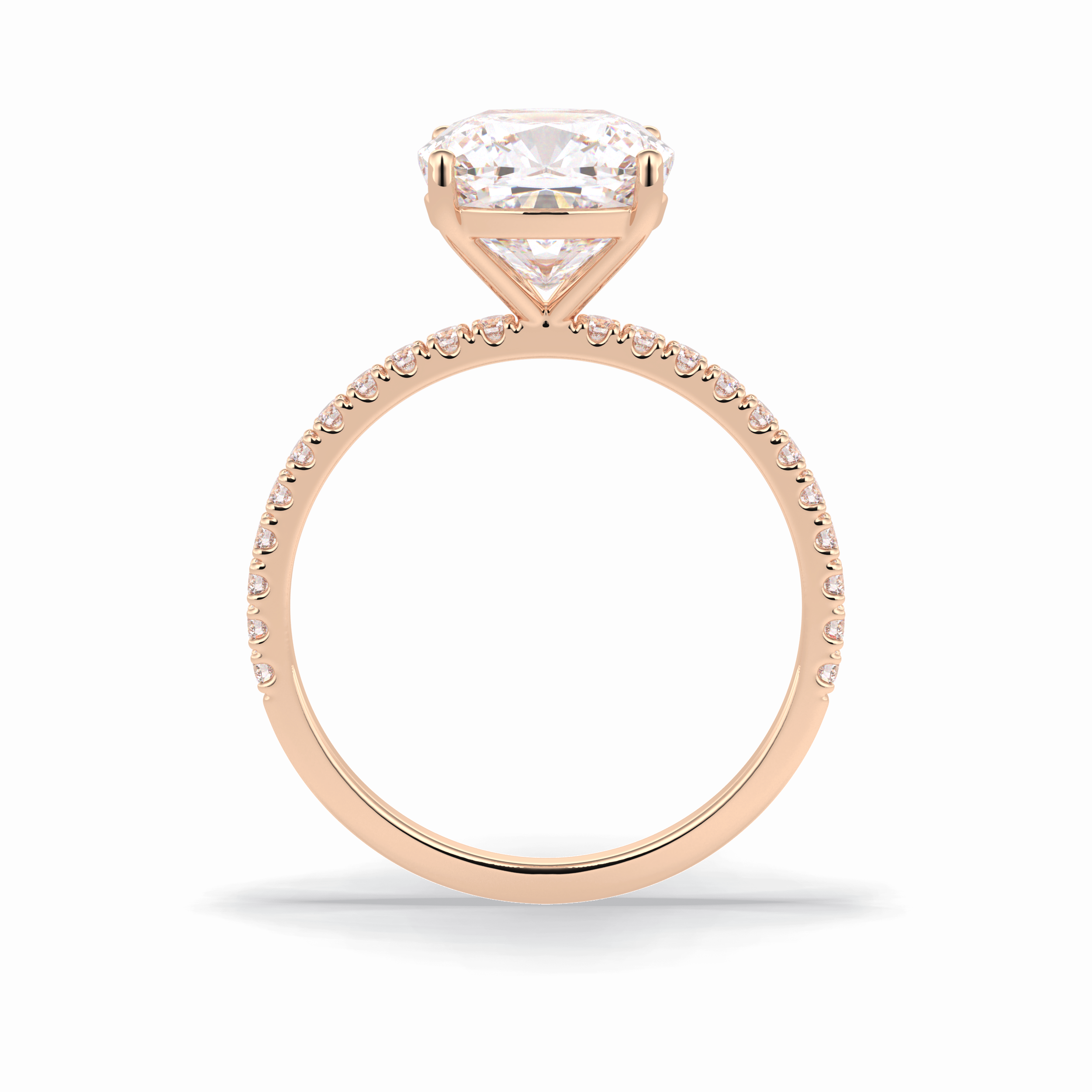 Cushion Pave Lab Grown Diamond Engagement Ring