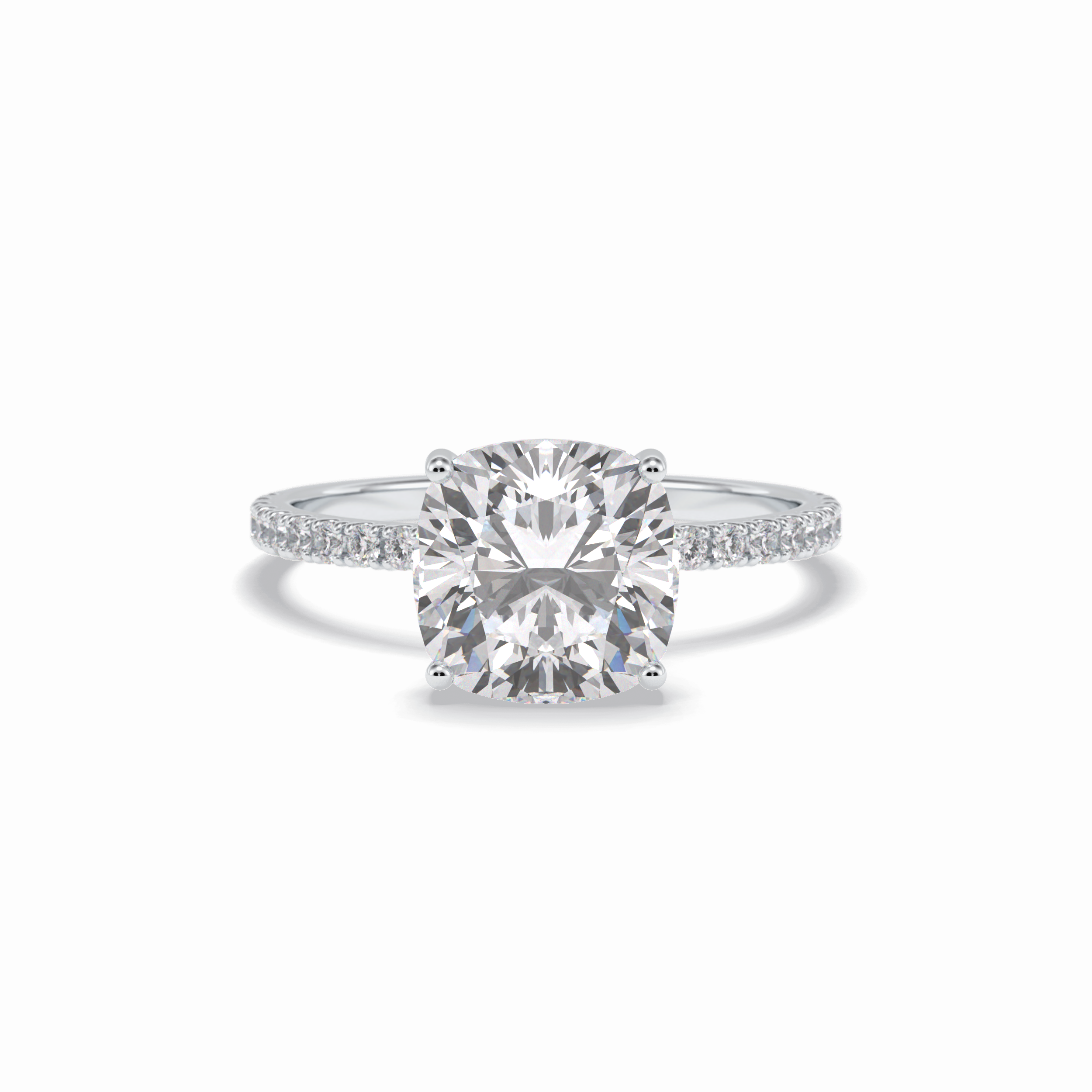 Cushion Pave Lab Grown Diamond Engagement Ring