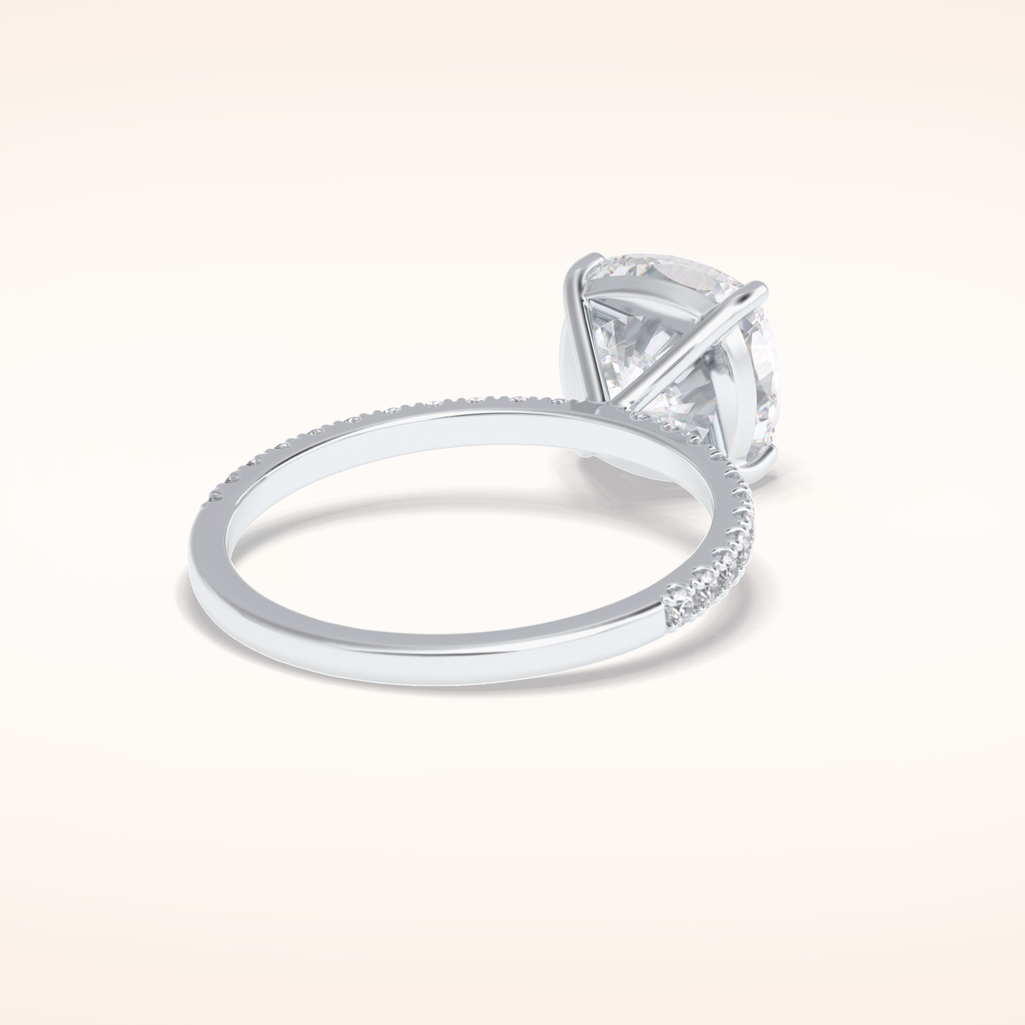 3.05 CT Cushion Shaped Pave Moissanite Engagement Ring